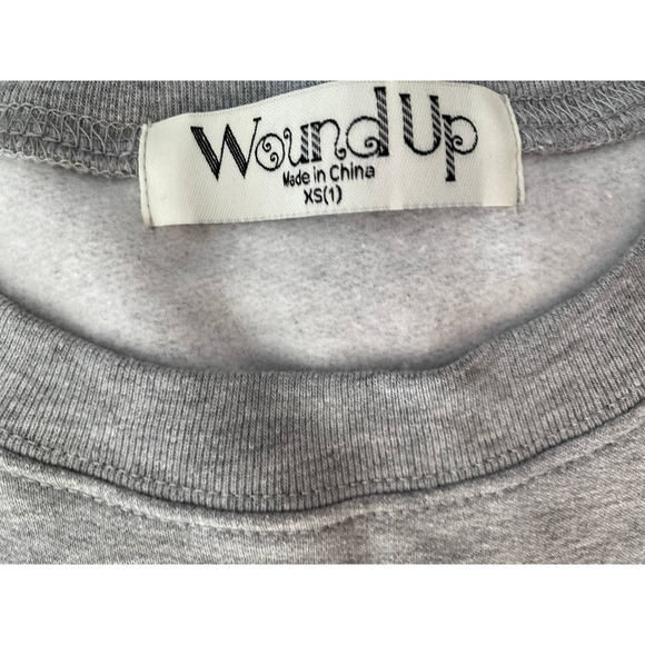 Wound Up Womens News Flash Over You Long Sleeve Crewneck Sweatshirt NEW XS - Picture 5 of 7